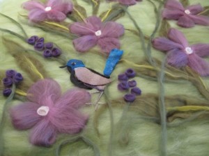 Blue Wren Chaircover unfelted